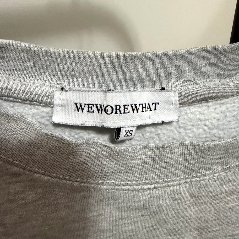 Revolve WeWoreWhat Grey Crewneck Sweatshirt | Minimalist Pullover - Picture 3 of 5